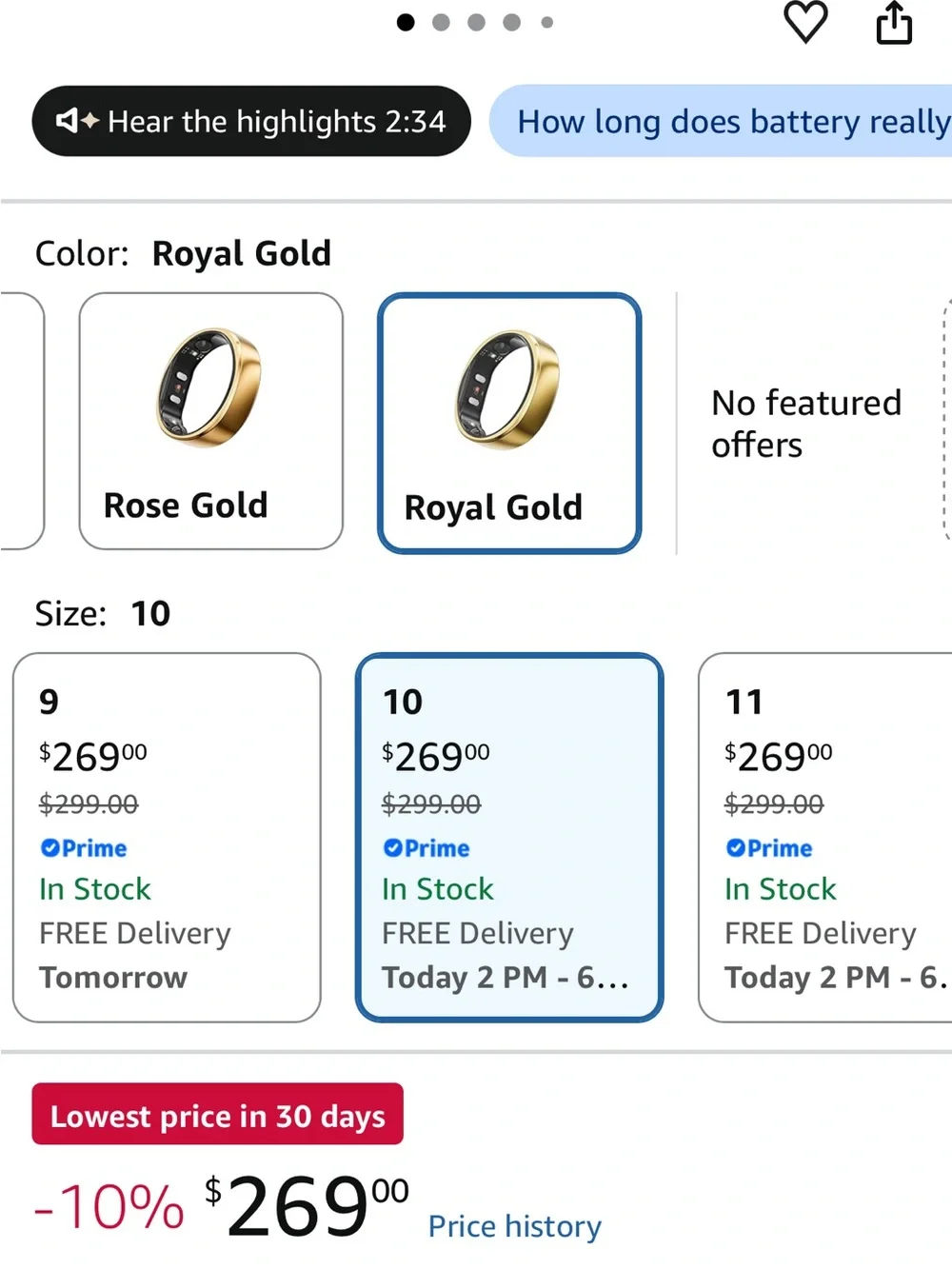 Ring Conn - Gen 2 - Size 10